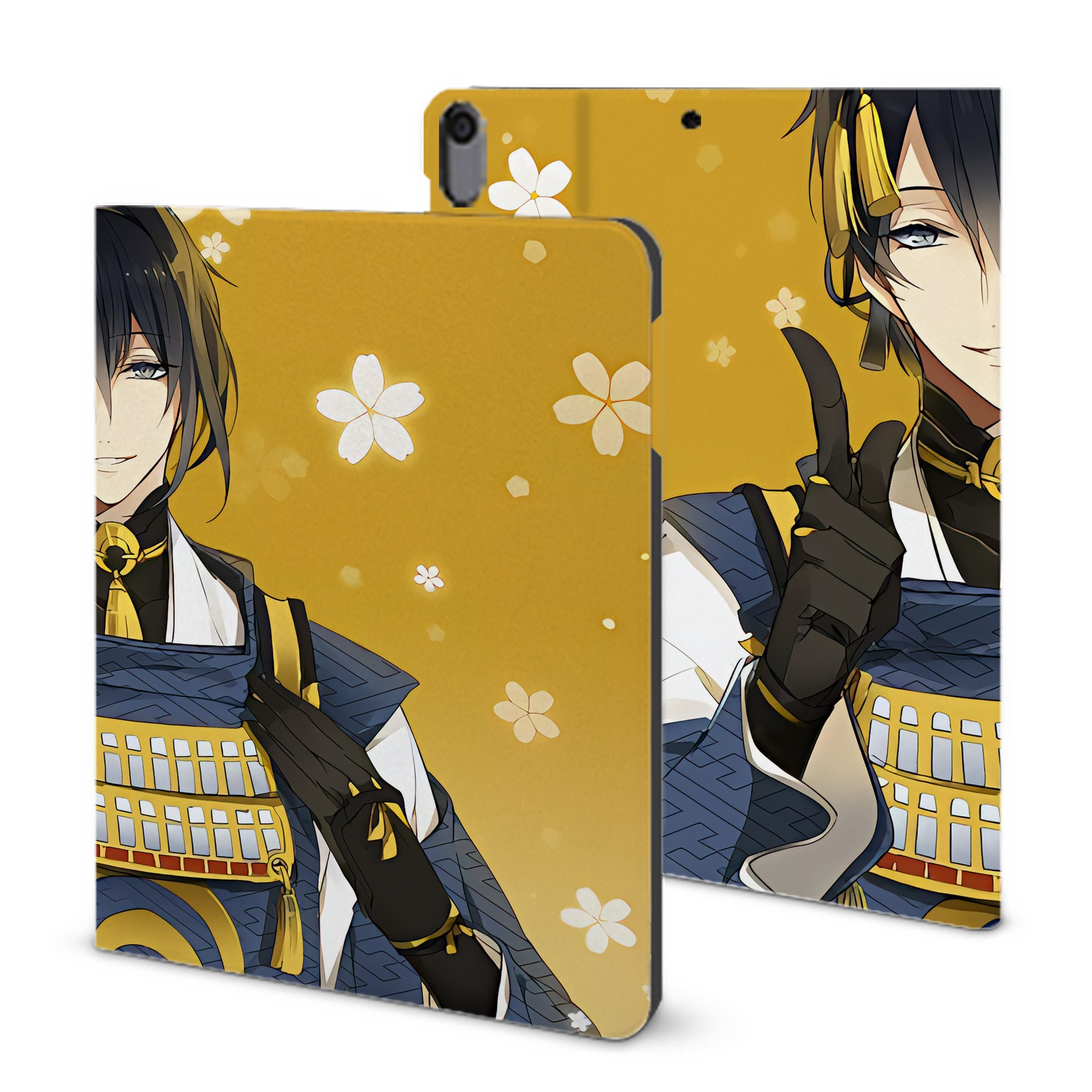 （画像用） 刀剣乱舞 Touken Ranbu IPad ケース ブック型 PUレザー TPU 耐衝撃 軽量 薄型 ペン収納なし 全面保護 IPad 各モデル対応